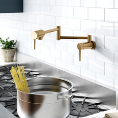 Pot Filler Kitchen Faucet in Champagne Bronze | product photo