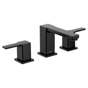 90 Degree Two-Handle Widespread Modern Bathroom Faucet, Valve Included in Matte Black