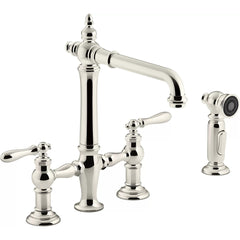 Kohler Artifacts Bridge Faucet in Vibrant Polished Nickel | product photo