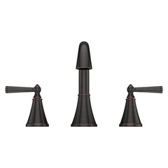 Saxton Double Handle Widespread Bathroom Faucet with Drain Assembly in Tuscan Bronze | product photo