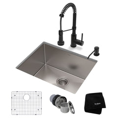 Standart PRO™ 23" L x 18" W Undermount Kitchen Sink with Faucet in Matte Black | product photo