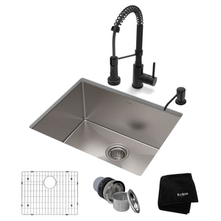 Standart PRO™ 23" L x 18" W Undermount Kitchen Sink with Faucet in Matte Black