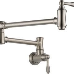 Wall Mount Pot Filler Kitchen Faucet in Brilliance Stainless | product photo