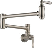 Wall Mount Pot Filler Kitchen Faucet in Brilliance Stainless