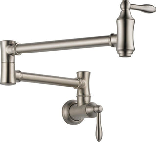 Wall Mount Pot Filler Kitchen Faucet in Brilliance Stainless