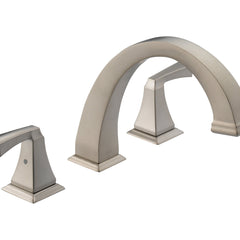 Dryden Double Handle Deck Mounted Roman Tub Faucet Trim in Stainless | product photo
