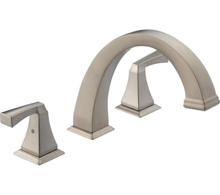 Dryden Double Handle Deck Mounted Roman Tub Faucet Trim in Stainless