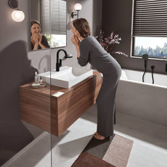 Vivenis Single-hole Faucet 210 with Swivel Spout and Pop-Up Drain, 1.2 GPM in Matte Black | product photo
