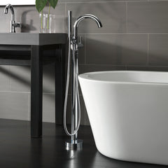 Trinsic Single Handle Floor Mounted Freestanding Tub Filler in Chrome | product photo
