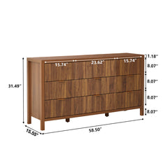 9-Drawer Storage Unit, Manufactured Wood, 58.5 In. Wide, Walnut