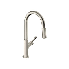 Locarno Single Handle Kitchen Faucet in Stainless Steel Optic | product photo