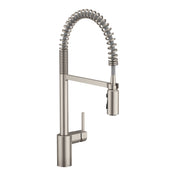 Align One Handle Spring Kitchen Faucet, Modern Single Hole Kitchen Sink Faucet Pulldown Sprayer in Spot Resist Stainless