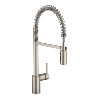 Align One Handle Spring Kitchen Faucet, Modern Single Hole Kitchen Sink Faucet Pulldown Sprayer in Spot Resist Stainless