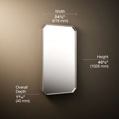 Claude 24" X 40" Rectangular Framed Mirror in Vibrant Polished Nickel | product photo