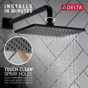 Vero Single-Spray Shower Head, Square Shower Head in Matte Black