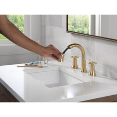 Trinsic 3-Hole Widespread Pull Out Sprayer Bathroom Faucet, 2-Handle Bathroom Sink Faucet in Champagne Bronze | product photo