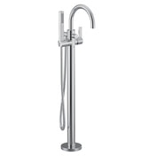 Cia One Handle Freestanding Floor Mount Tub Filler with Handshower, Mounting Kit Required in Chrome