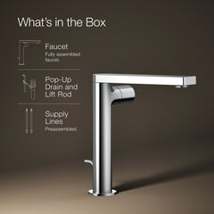 Kohler Single-Handle Bathroom Faucet with Drain Assembly in Polished Chrome | product photo