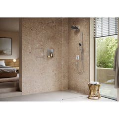 RainDrain Match Drain Trim 27 5/8" with Height Adjustable Frame in Brushed Stainless Steel | product photo