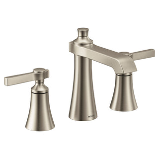 Flara 8 Inch Widespread 2-Handle High-Arc Bathroom Faucet, Valve Included in Brushed Nickel