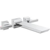 Pivotal Double Handle Wall Mounted Roman Tub Faucet in Lumicoat Chrome