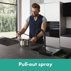 Aquno Select 3-Spray Kitchen Faucet with Pull-Down Spout, 1.75 in Matte Black | product photo