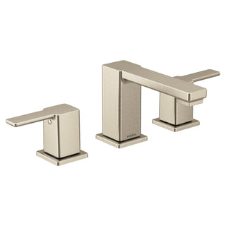 90 Degree Two-Handle Widespread Modern Bathroom Faucet, Valve Included in Brushed Nickel