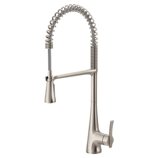 Sinema Pre-Rinse High Arc Spring Pull Down Single Handle Kitchen Faucet in Spot Resist Stainless
