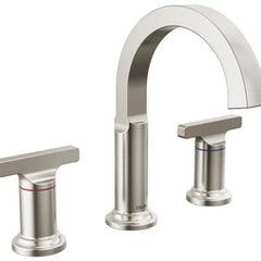 Tetra 3-Hole Widespread Bathroom Faucet, 2-Handle Bathroom Sink Faucet with Drain Assembly in Stainless Steel | product photo