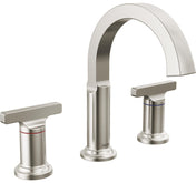 Tetra 3-Hole Widespread Bathroom Faucet, 2-Handle Bathroom Sink Faucet with Drain Assembly in Stainless Steel