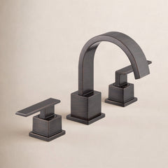 Vero Widespread Bathroom Faucet 3 Hole, 2-handle Bathroom Sink Faucet with Drain Assembly in Oil Rubbed Bronze | product photo