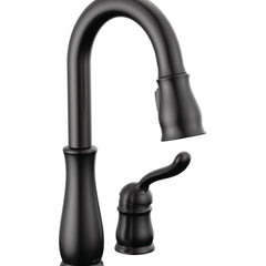 Leland Black Bar Sink Faucet with Pull Down Sprayer | product photo