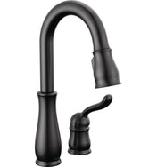 Leland Black Bar Sink Faucet with Pull Down Sprayer