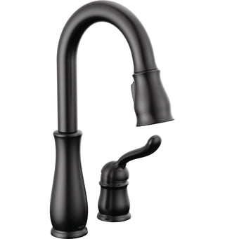Leland Black Bar Sink Faucet with Pull Down Sprayer