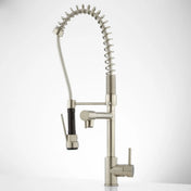 Levi Pull Down Single Handle Kitchen Faucet with Accessories in Brushed Nickel
