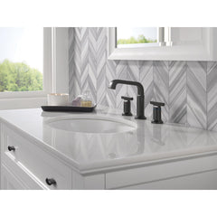 Tetra 3-Hole Widespread Bathroom Faucet, 2-Handle Bathroom Sink Faucet with Drain Assembly in Matte Black | product photo