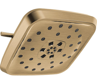 Rain Adjustable Shower Head with H2Okinetic Technology in Lumicoat Champagne Bronze