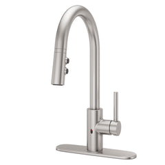 Stellen Pull Down Touchless Single Handle Kitchen Faucet in Stainless Steel | product photo