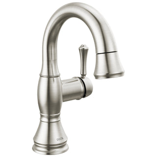 Cassidy Single Hole Pull Out Sprayer Bathroom Faucet, Single Handle Bathroom Sink Faucet in Silver