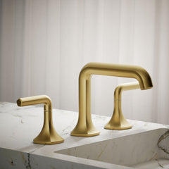 Kohler Occasion Single Hole Bathroom Faucet Spout in Vibrant Brushed Moderne Brass | product photo