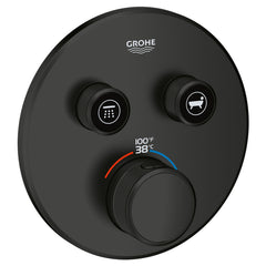 Grohtherm SmartControl Dual-Function Shower Thermostatic Valve Trim in Matte Black | product photo