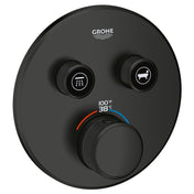 Grohtherm SmartControl Dual-Function Shower Thermostatic Valve Trim in Matte Black