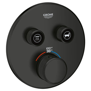 Grohtherm SmartControl Dual-Function Shower Thermostatic Valve Trim in Matte Black