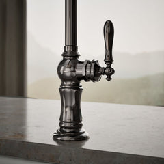 Artifacts Single-Hole Kitchen Faucet with Swing Spout, Arc Spout Design in Vibrant Titanium | detail photo
