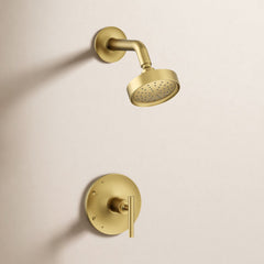 Purist Shower Trim in Vibrant Brushed Moderne Brass | product photo