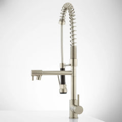 Levi Pull Down Single Handle Kitchen Faucet with Accessories in Brushed Nickel | product photo