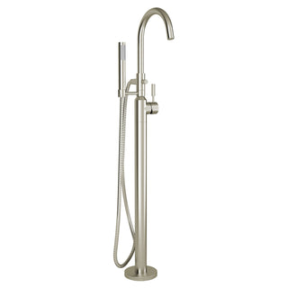 Cadet 1 Handle Freestanding Tub Filler with Diverter in Satin Nickel