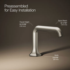 Kohler Occasion Single Hole Bathroom Faucet Spout in Vibrant Brushed Nickel | product photo