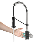 Bolden Touchless Sensor Commercial Style 2-Function Single Handle Pull-Down Kitchen Faucet in Spot-Free Stainless Steel/Matte Black