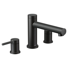 Align Double Handle Deck Mounted Roman Tub Faucet Trim in Matte Black | product photo